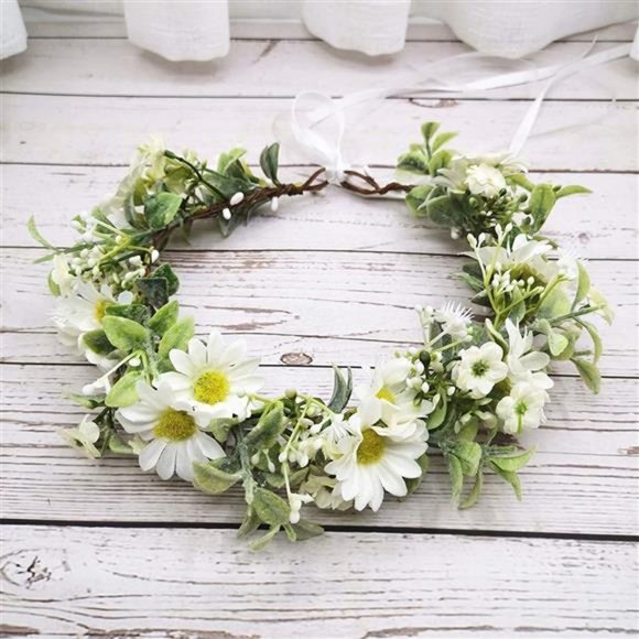 Floral Fall Sunflower Halo Wedding Crown Flower Girls Headband Birthday